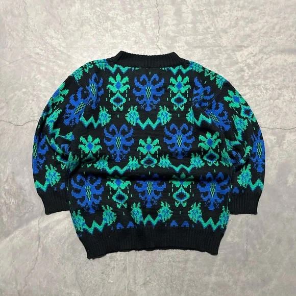 Kaos Black and Green Crewneck Sweater - Picture 2 of 5